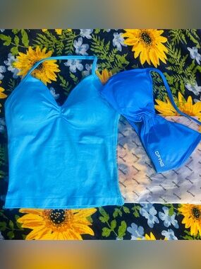 DFYNE Women's Bright Blue & Tank Tops - Pack of 2